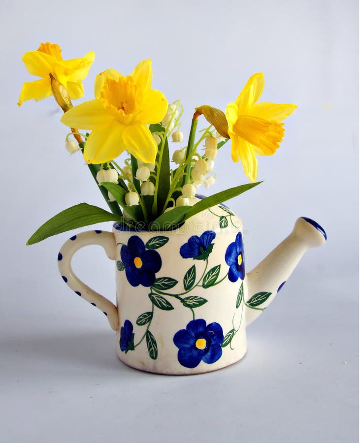 Spring Bouquet with Daffodils Stock Photo Image of leaf, copper