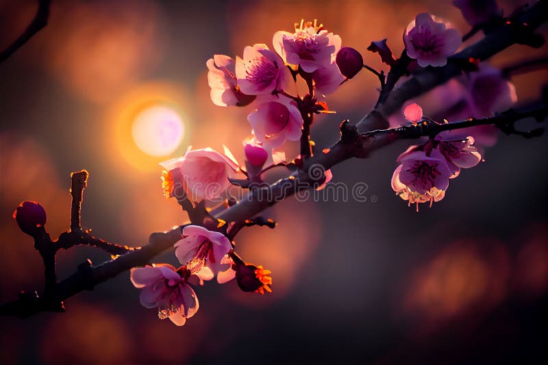 Spring cherry blossoms royalty free illustration