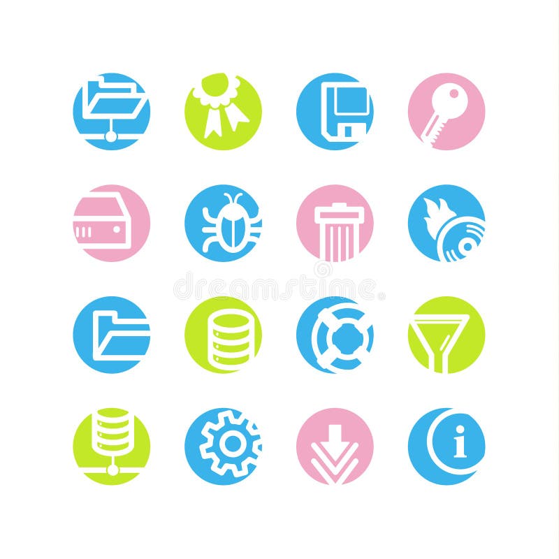 Spring circle server icons royalty free illustration