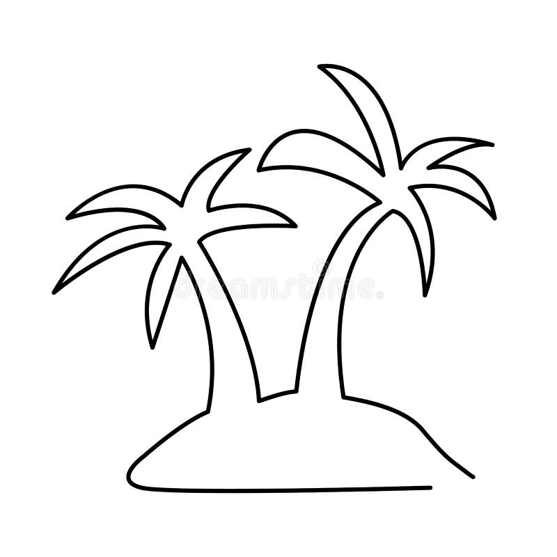 One Line Drawing Palm Trees Stock Illustrations – 52 One Line Drawing ...