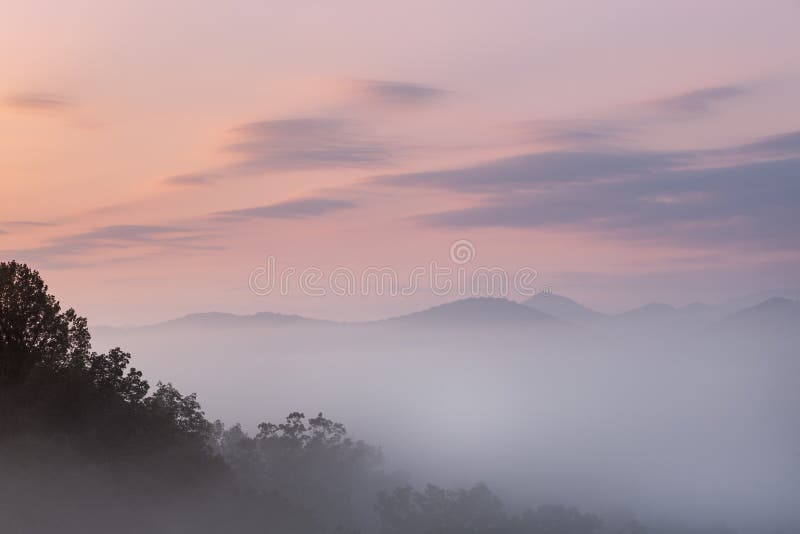 Spring dawn from the West Foothills Parkway, Great Smoky Mountains National Park, Tennessee, USA. Spring dawn from the West Foothills Parkway, Great Smoky Mountains National Park, Tennessee, USA