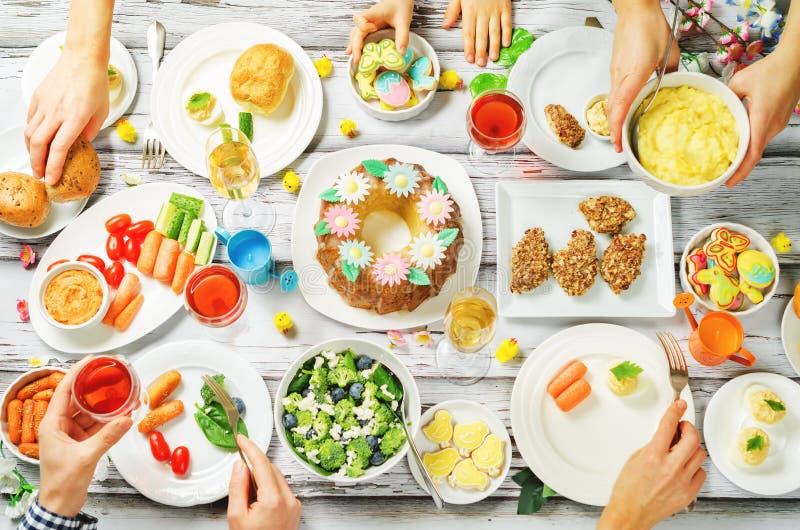 Spring Easter Main Dish Celebration Family Concept Stock Image - Image