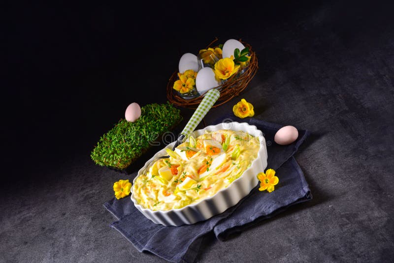 A Spring Egg Salad Chives and Delicious Mayonnaise Stock Photo Image