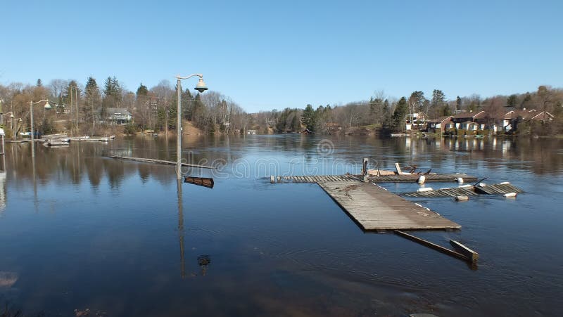 Spring Flood in Huntsville, Ontario, 2013 royalty free stock photo Spring Flood in Huntsville, Ontario, 2013 royalty free stock photo