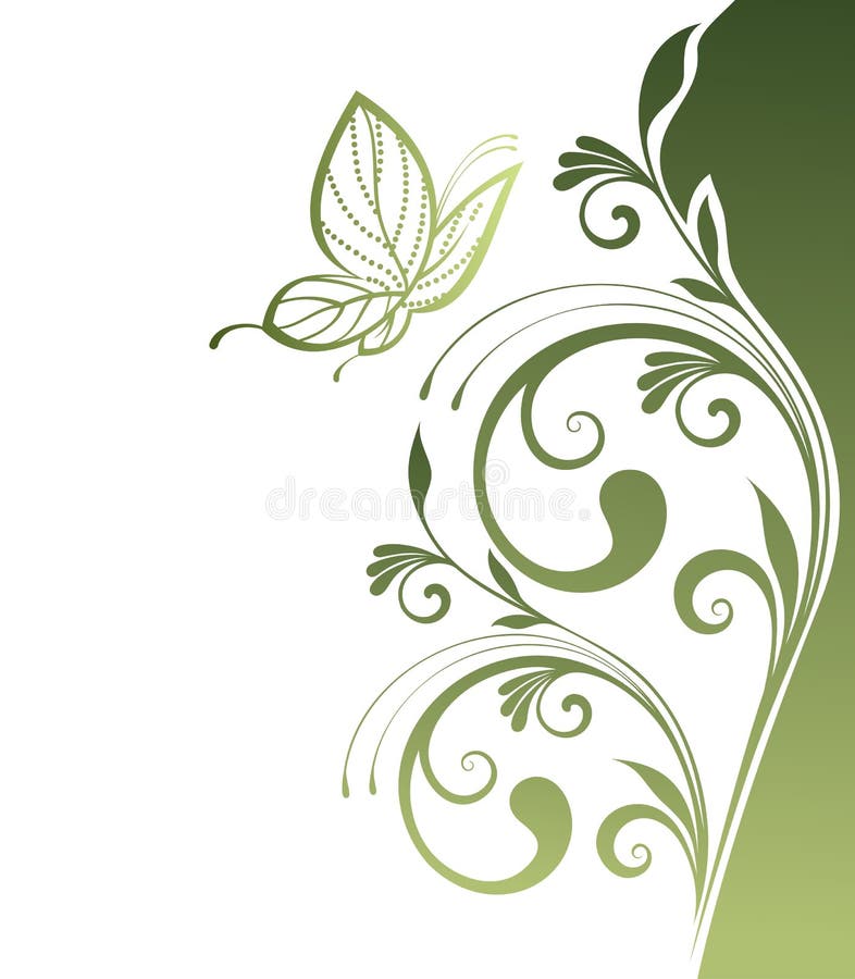 Spring floral background with butterfly