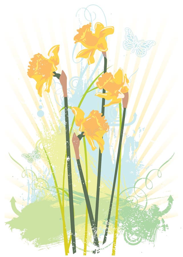 Spring floral grunge vector illustration