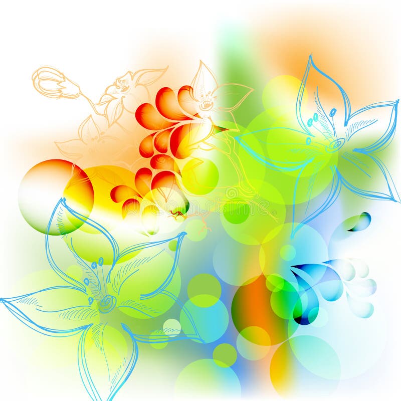 Spring floral mix vector illustration