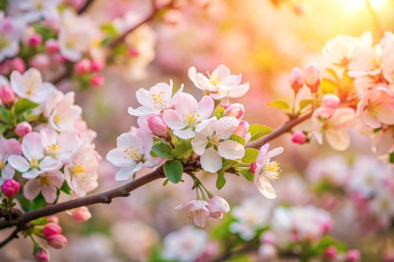 Spring flowers background in peach fuzz color. royalty free illustration