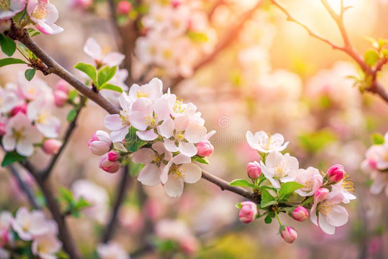 Spring flowers background in peach fuzz color. royalty free illustration
