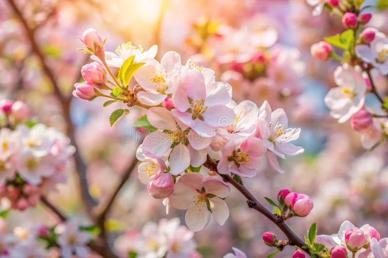 Spring flowers background in peach fuzz color. royalty free illustration