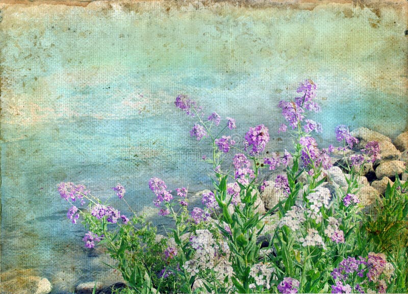 Spring Flowers on a Grunge Background