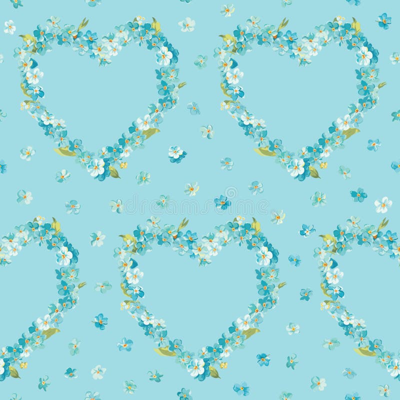 Spring Flowers Heart Background