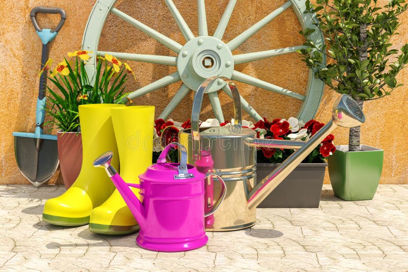 spring garden works concept stock image image of landscape grass garden works tools