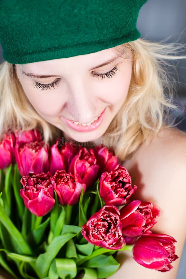 Spring girl with flowers stock photo. Image of healthy 30396470