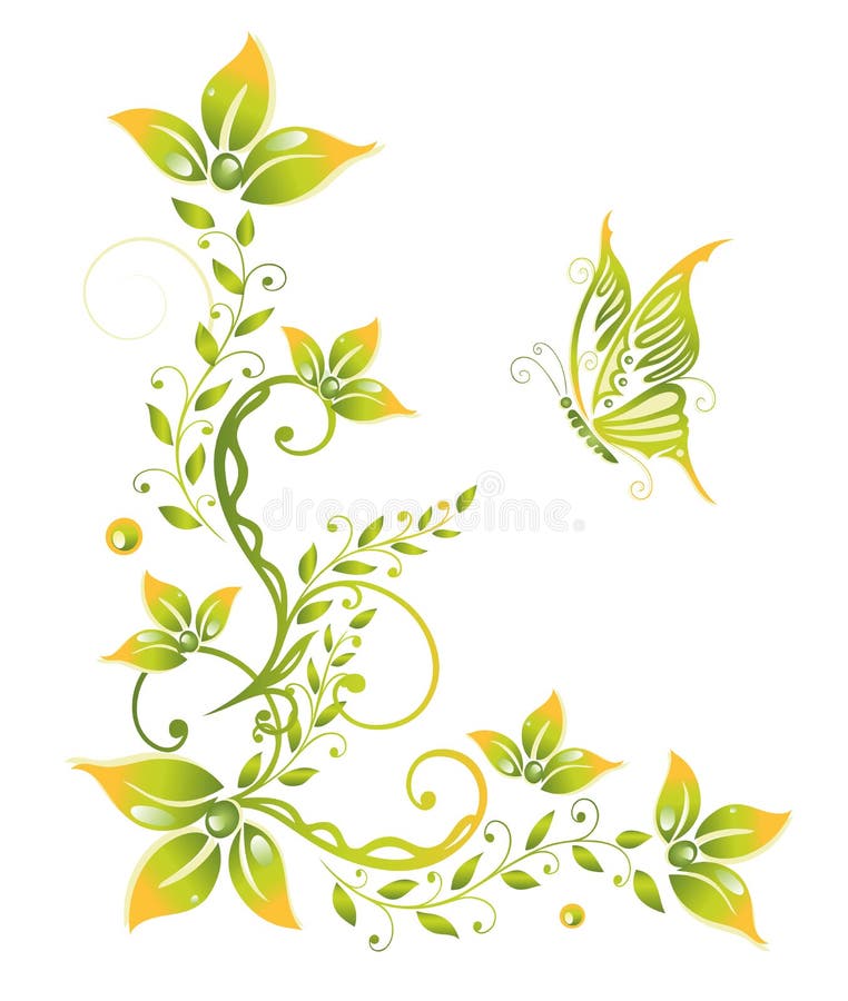 Spring Green Flowers Stock Vector Illustration Of Grasses