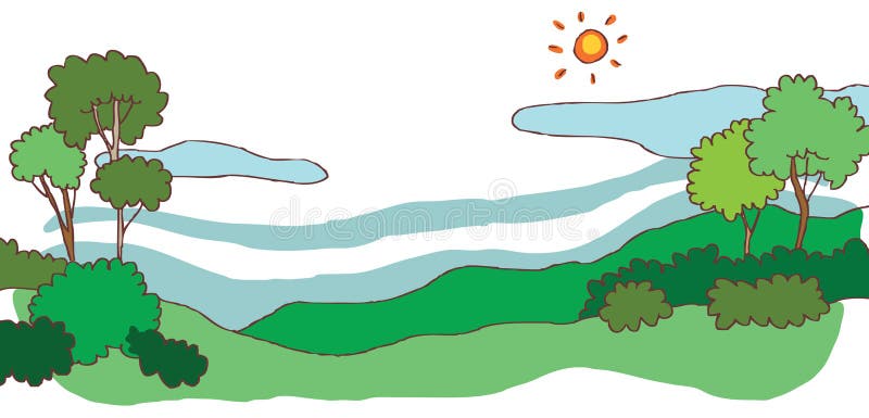 Spring hill landscape background () stock illustration