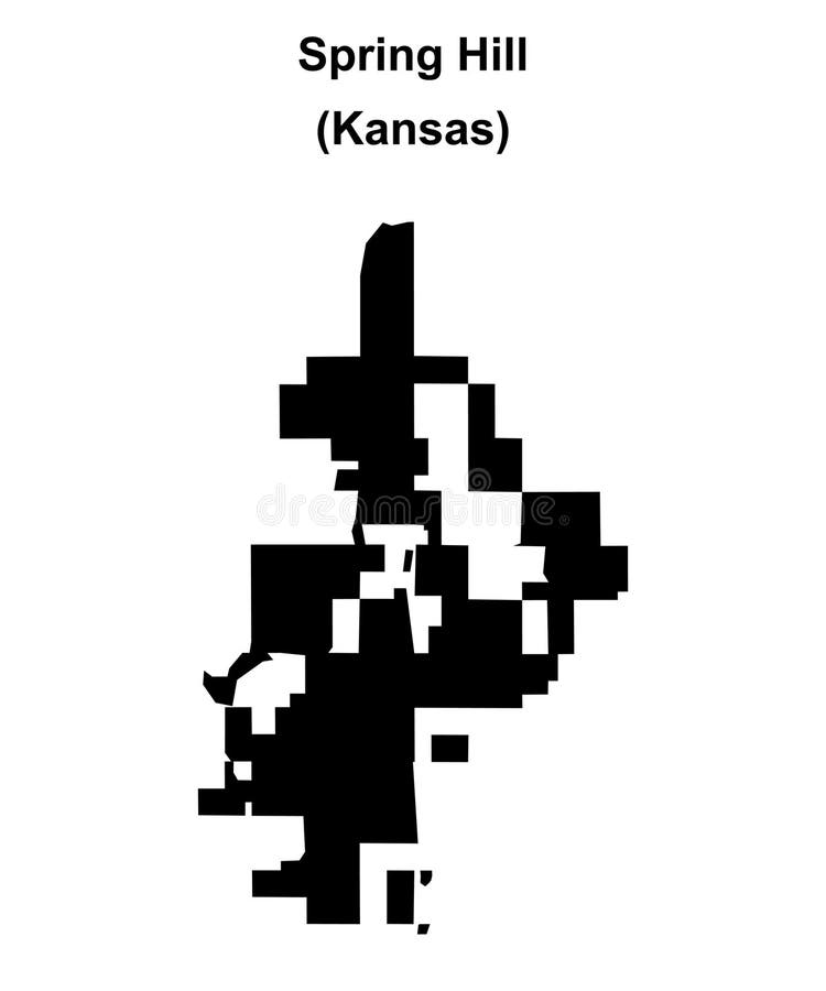 Spring Hill outline map stock illustration