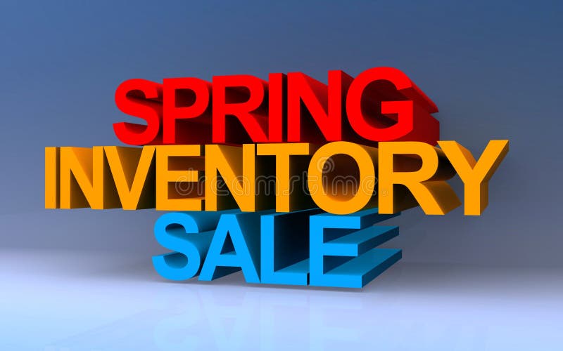 Spring Inventory Sale on Blue Stock Illustration Illustration of
