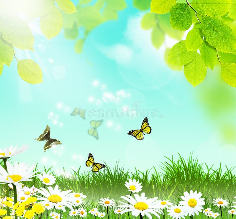 Spring landscape stock illustration