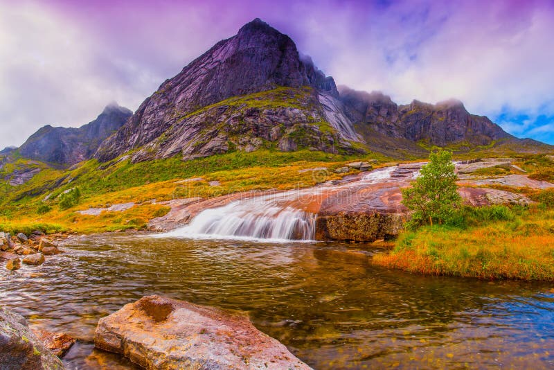 Norway Spring Landscape Colorful Spring Norway Nature Stock Image