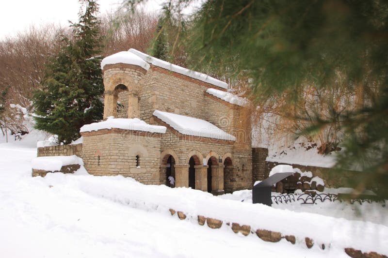 The spring in Monastery of St. Nino at Bodbe in winter