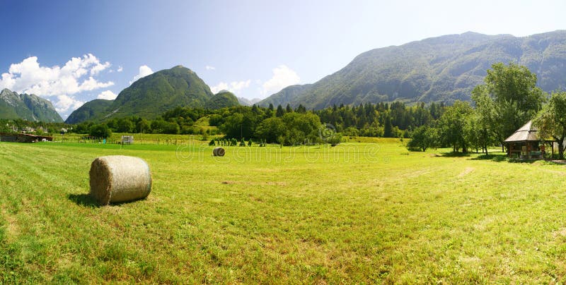 Primavera montanas o Alpes en Eslovenia.