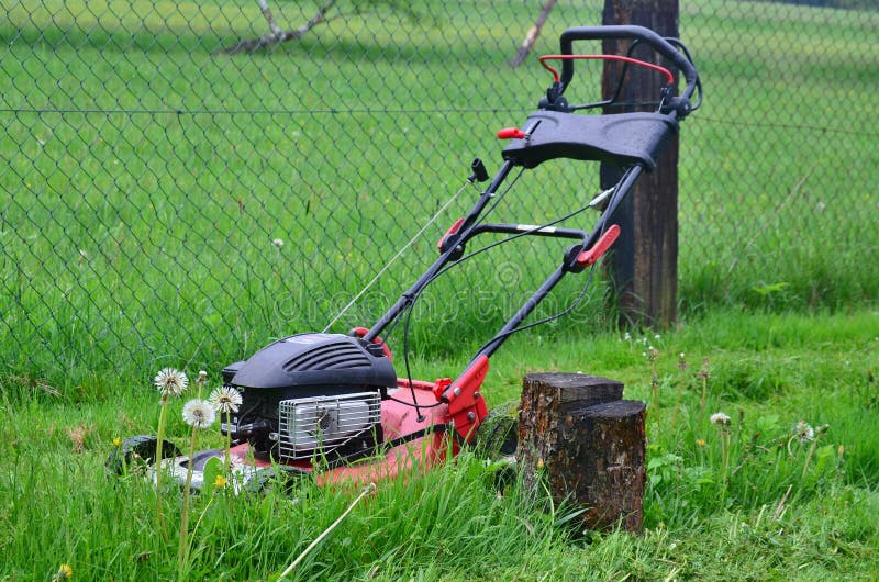 Spring mowing stock photo. Image of lawn, garden, blue 30207862