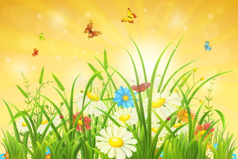 Spring nature background vector illustration