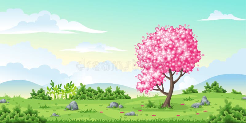 Spring nature background vector illustration