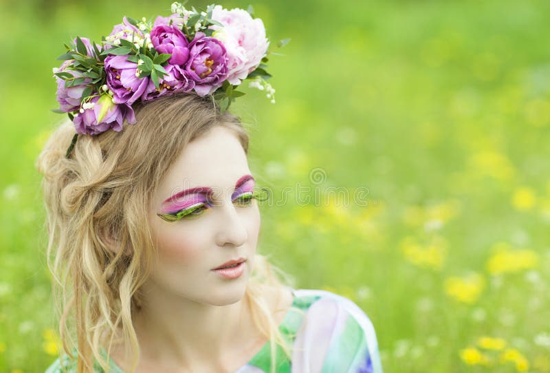 Spring Portrait of a Young Woman Stock Photo - Image of care, lips ...