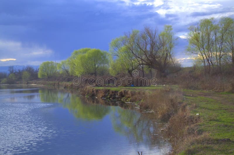 Spring riverbank stock image. Image of water, river, landscape 51387101