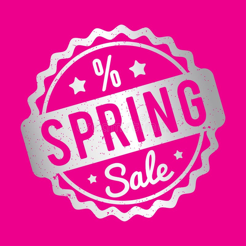Spring Sale rubber stamp silver on a pink background. stock illustration Spring Sale rubber stamp silver on a pink background. stock illustration
