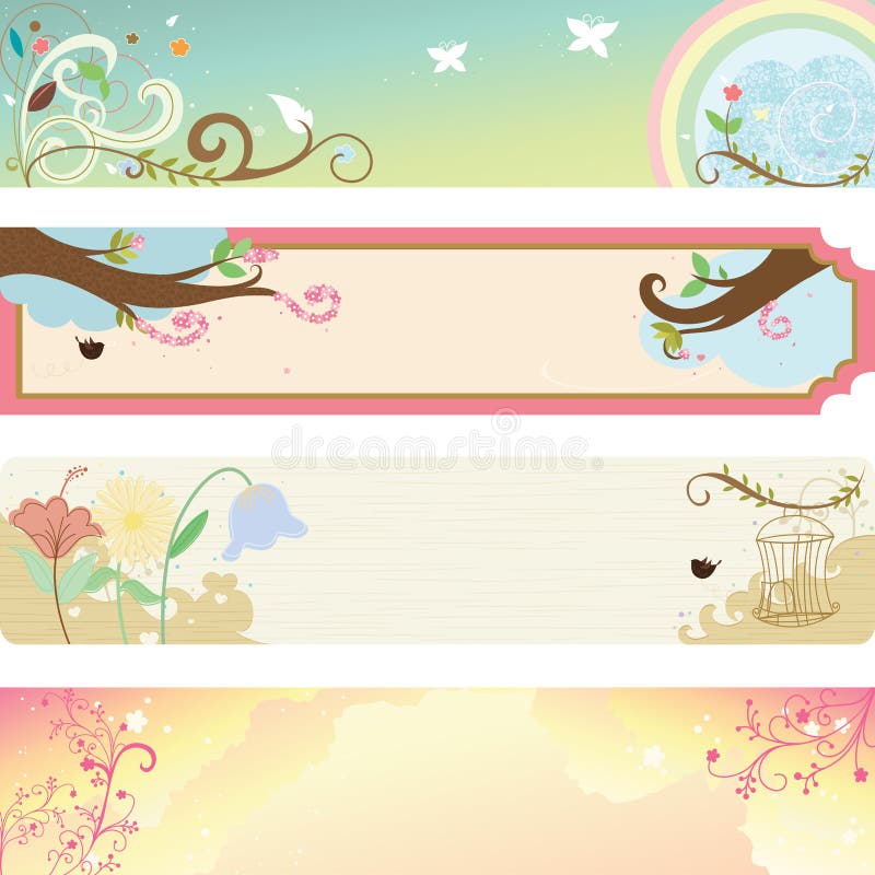 Spring season banner vector illustration