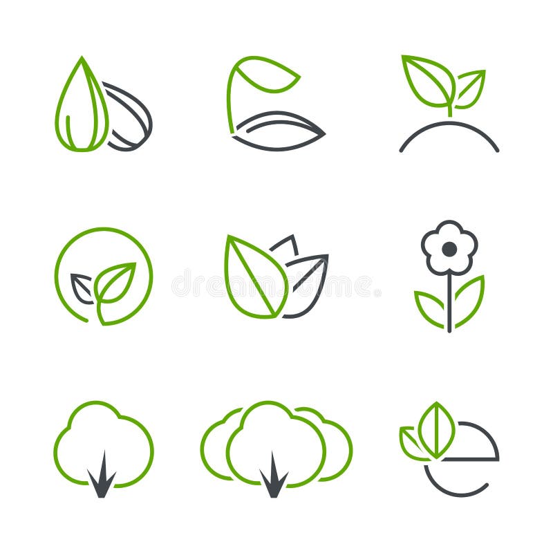 Spring simple vector icon set stock illustration