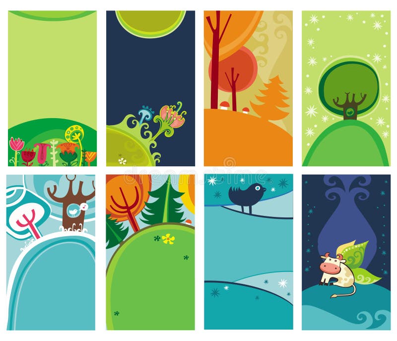 Spring Summer cards. stock illustration