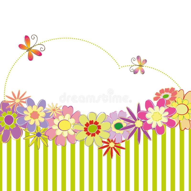 Spring summer colorful floral greeting card royalty free illustration