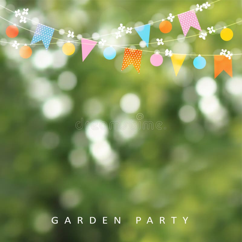 Birthday Garden Party or Festa Junina Greeting Card, Invitation. String