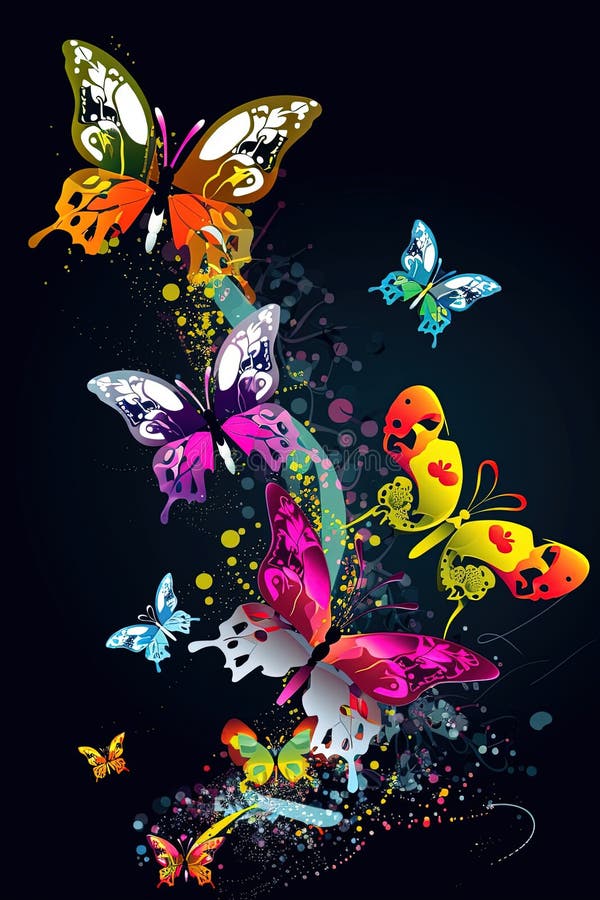 Spring and Summer Theme Butterfly Artwork. Generative AI Stock ...