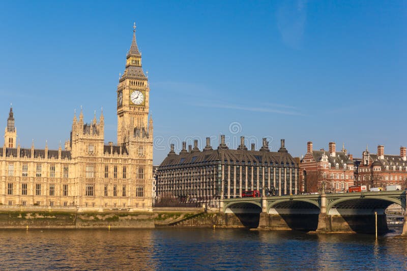 Spring sunny morning in Westminster, London, UK