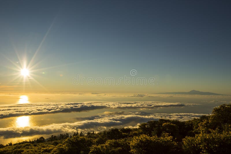 Spring sunrise in La Palma, Canary Islands, Spain stock photography