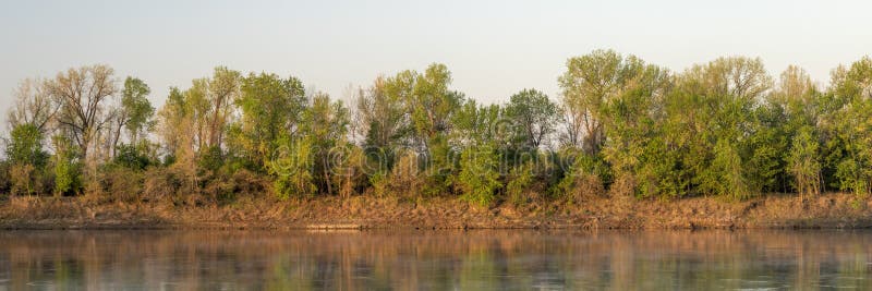 Spring sunrise over the Missouri River royalty free stock image