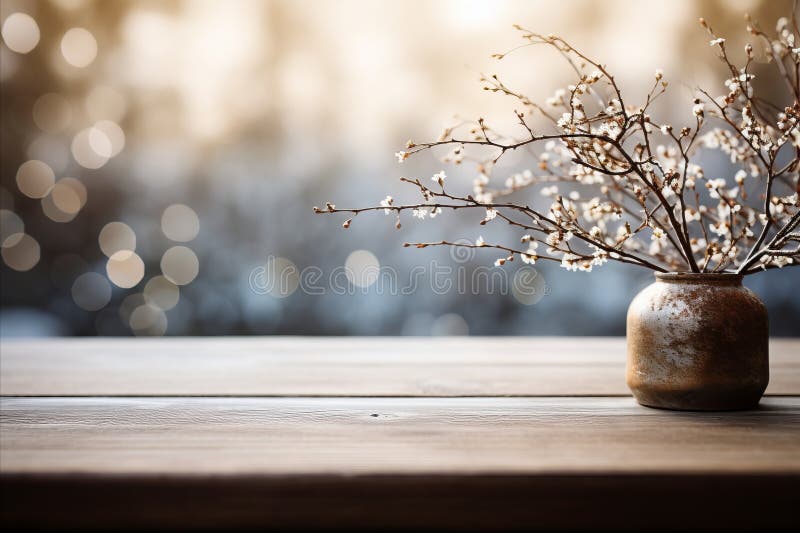 Spring Table Display on Stage and Podium, Creating Captivating Showcase royalty free illustration