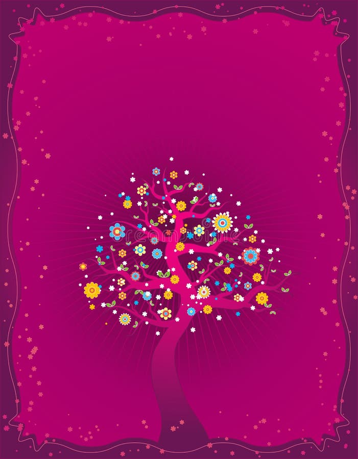 Spring tree, vector