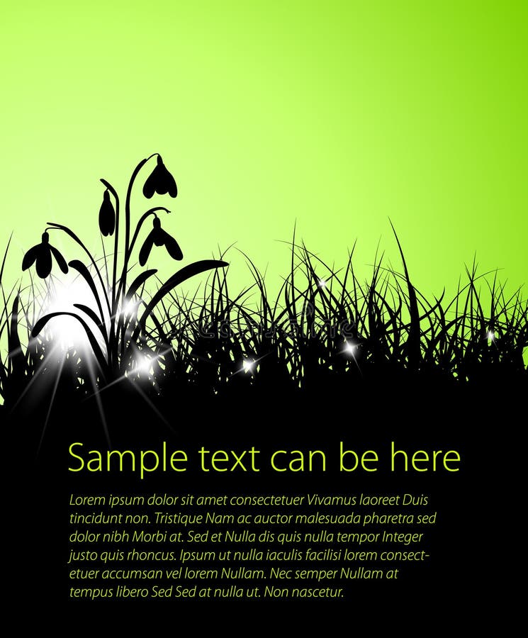 Spring vector grass background with place for your text. Backdrop simple landscape vectors