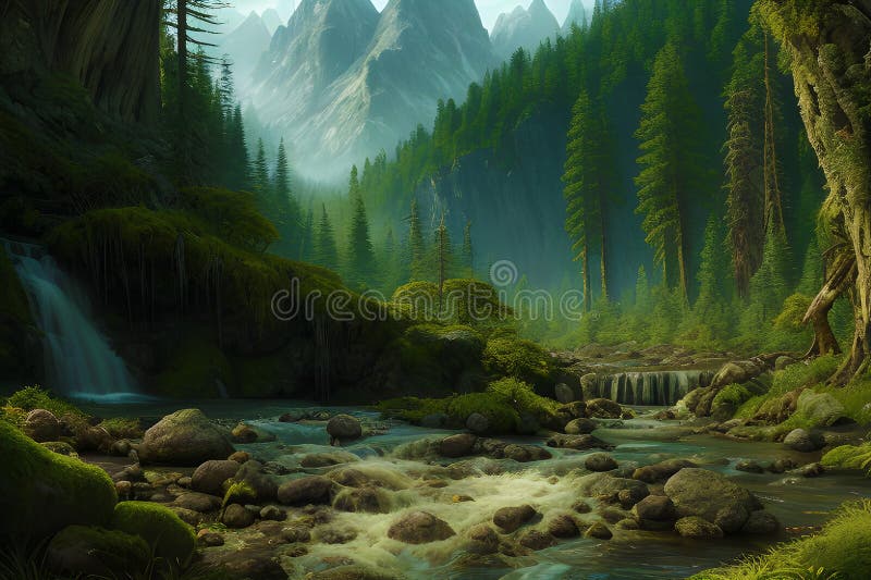 The image captures the serene beauty of a spring water flowing gracefully through a rugged forest path. this captivating tableau showcases the harmonious blend of nature's elements as the water navigates its course among the rocky terrain. the interplay between the flowing water and the forest creates a scene of tranquil elegance. this portrayal invites viewers to appreciate the soothing journey of the spring water as it meanders through the forest, offering a moment of calm and connection with the natural world, where the gentle flow and rocky landscape combine to create a picturesque and serene composition. Captivating path stock images, royalty-free photos and pictures