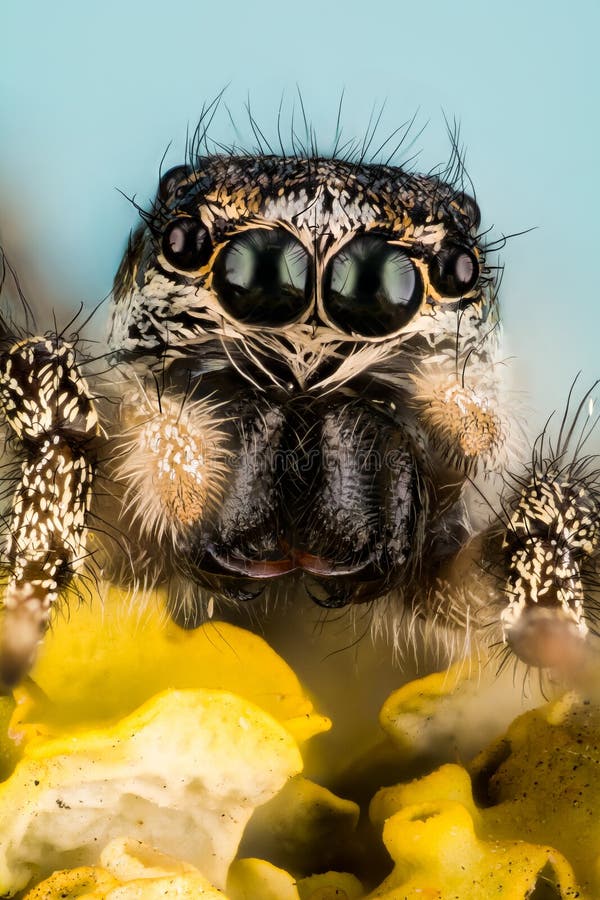Springende Spin, Gestreepte Achterspin, Spin, Salticus-scenicus, Salticidae royalty-vrije stock foto Springende Spin, Gestreepte Achterspin, Spin, Salticus-scenicus, Salticidae royalty-vrije stock foto