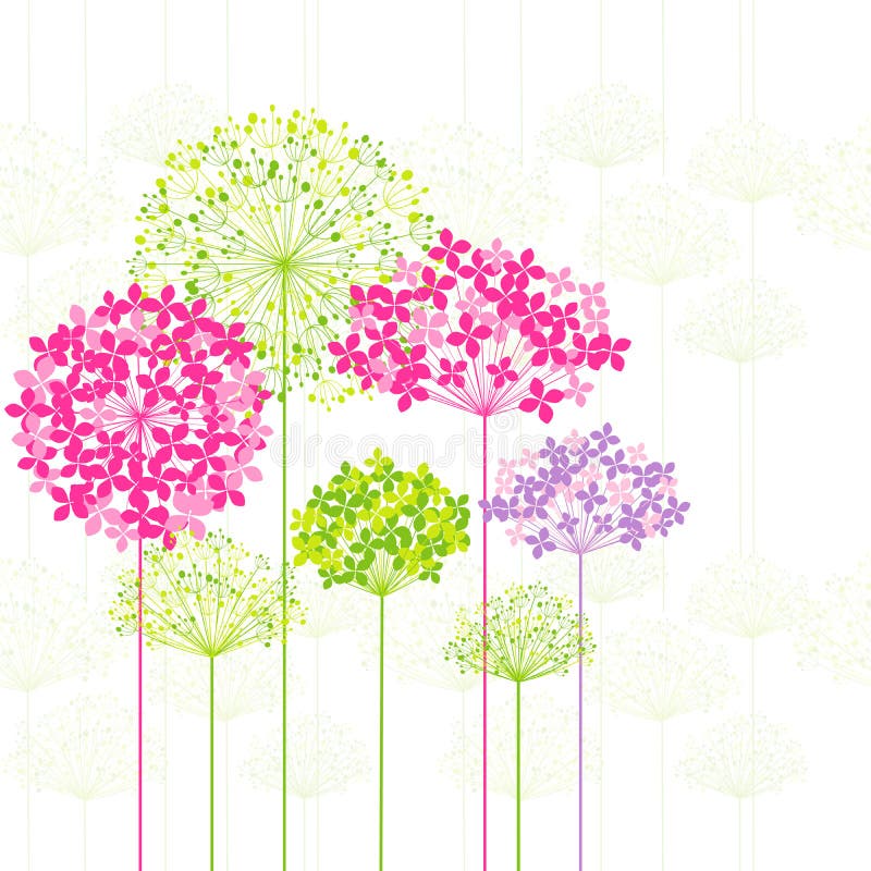Springtime Colorful Flower on Dandelion Background stock illustration Springtime Colorful Flower on Dandelion Background stock illustration