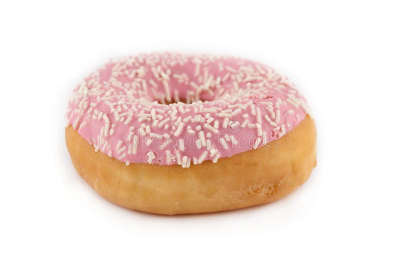 Sprinkled Donut on White Background Stock Photo - Image of closeup