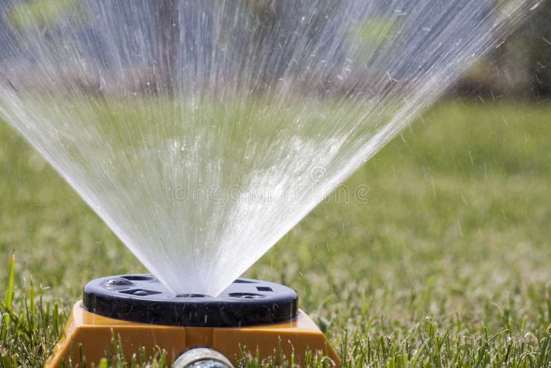 Sprinkler watering the lawn royalty free stock image
