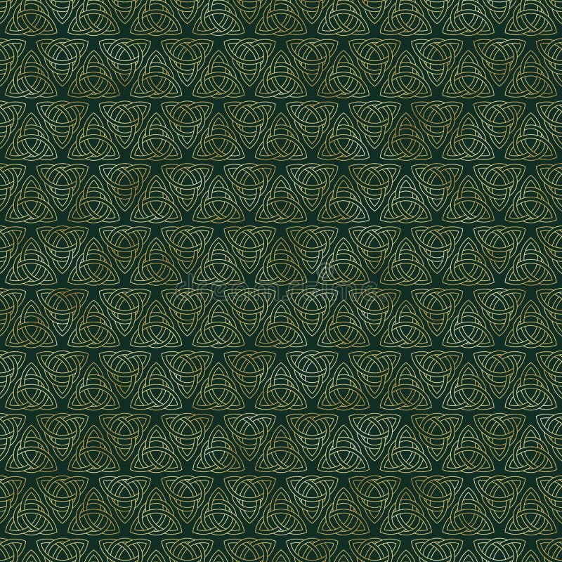 Gold Celtic Knot Seamless Pattern Stock Illustration Illustration of